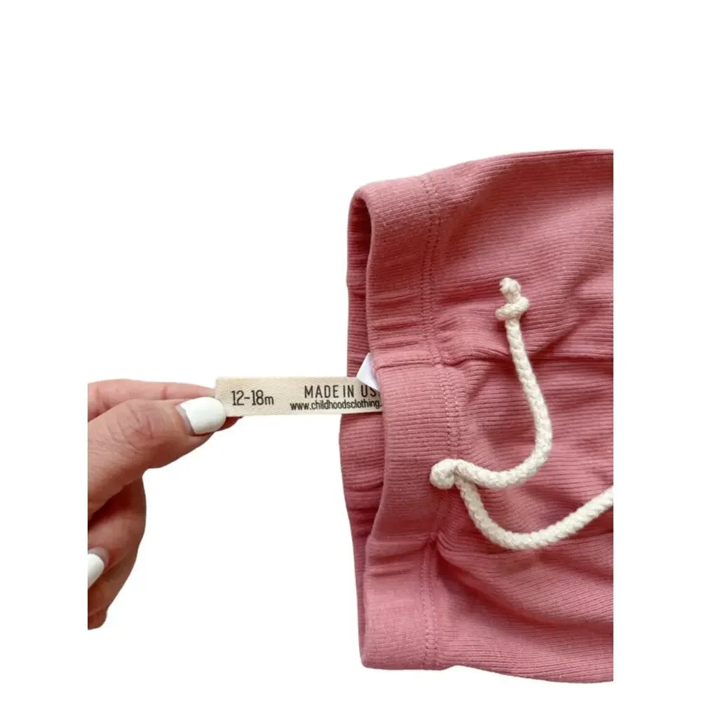 Childhoods Rib Knit Top + Bottom Set In Crepe Size 12-18m
